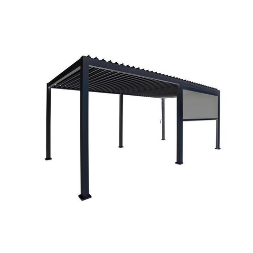 Gardenson Pergola-Rollo Mirador Classic UND Deluxe , Anthrazit , Metall , 400x250x10 cm , Sonnen- & Sichtschutz, Pavillons & Pergolas, Pergolas