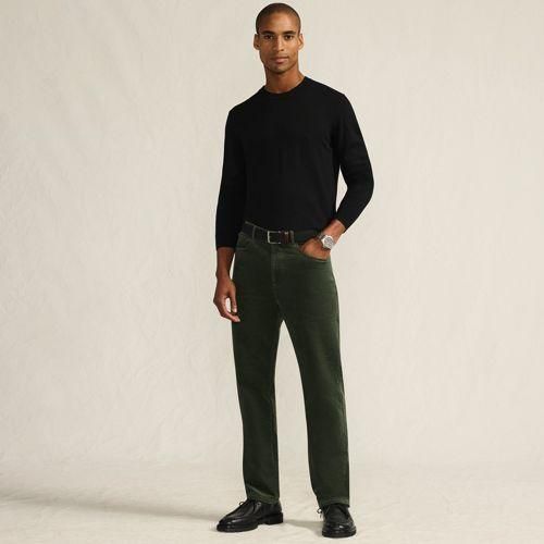 Feincord-Hose Straight Fit, Herren,  Grün, Baumwolle/Baumwoll-Mischung, by Lands' End