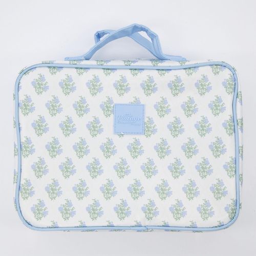 Weiße Kosmetiktasche mit Blumenmuster