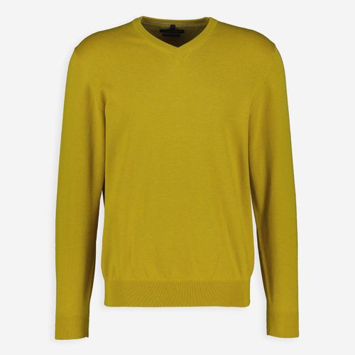 Gelber Pullover mit V-Ausschnitt