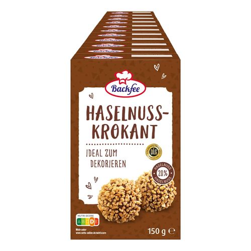 Backfee Haselnus Krokant 150g, 11er Pack