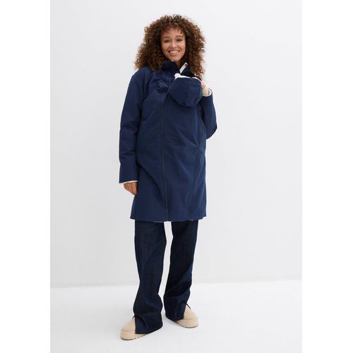 bonprix Wasserabweisender 6-in-1 Wende-Umstandsmantel mit Trage- und Schwangerschftseinsatz, blau