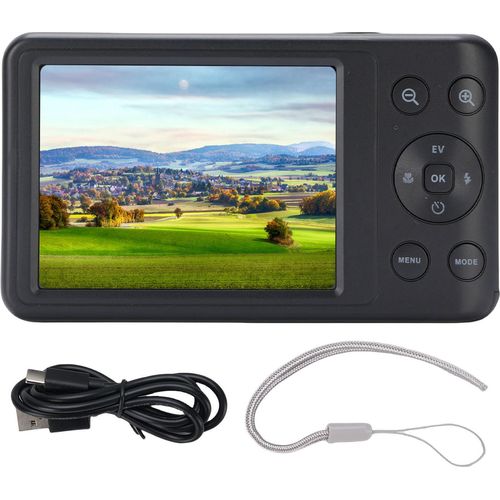 4K Digitalkamera 64MP HD 3 Zoll Bildschirm 10X Optischer Zoom 2X Digitalzoom Autofokus WiFi Digitalkamera mit Blitz für Fotografie Schwarz