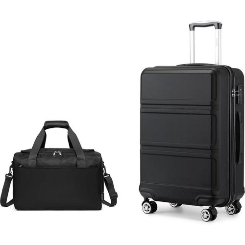 KONO 55cm Handgepäck-Koffer Trolley Set 2 Teilig Schwarz Rot 55cm Gepäck-Sets