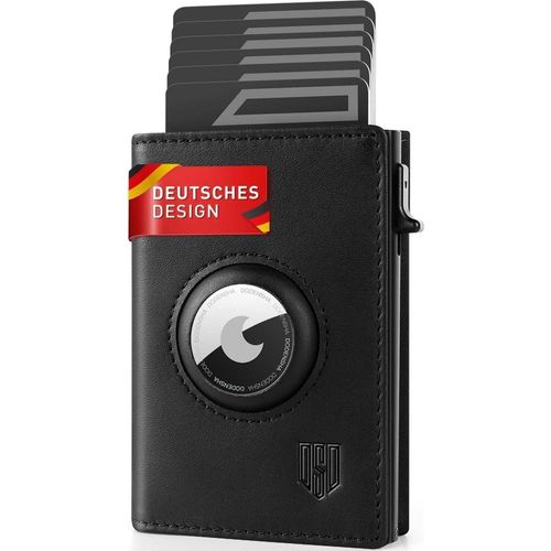 DODENSHA® AirTag Wallet RFID Schutz Geldbörse Münzfach Kartenetui Slim Wallet Schwarz