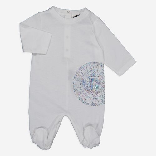 Weißer Strampler mit Logo