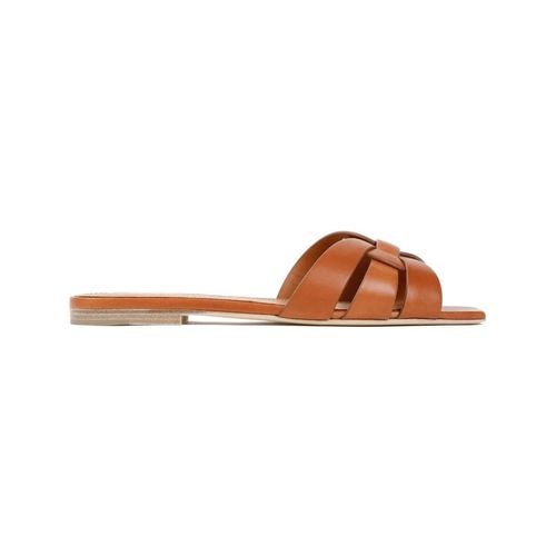 Saint Laurent Sandalen - Intertwining Strap Leather Sandals - Gr. 37,5 (EU) - in Braun - für Damen
