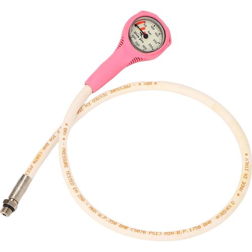 Tauchmanometer TPR Unterwasser-Manometer mit Schlauch für Scuba Unterwasser-Tauchausrüstung Rosa