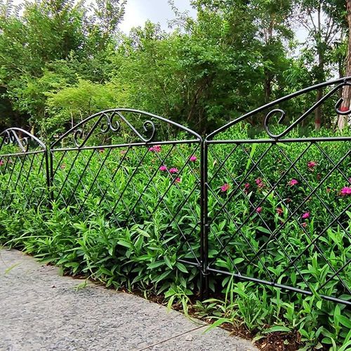 Dekorative Gartenumzäunung - 44 cm (H) x 3 m (L) - Tierbarriere - Außen - Rostfreies Metall - Kein Grabzaun - Grenze für Garten - Terrasse - Blumenbeet