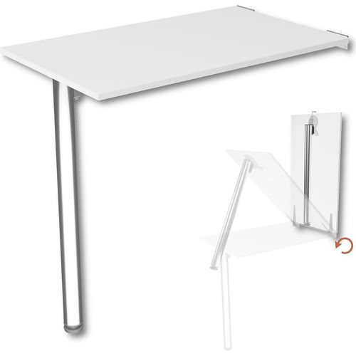 Klappbare Wandklapptisch - Robuster Schreibtisch - 1 Stück - Weiß - 80x50 cm