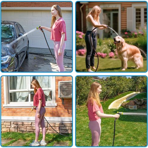 Gartenschlauch 50 m - sehr flexibel und robust - schwarz/orange