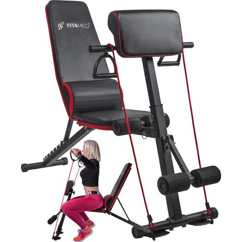 FIT4MED | Trainingsbank - Schwarz - 130 X 30 Cm - Klappbar - Regulierung - Krafttraining