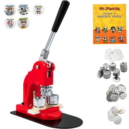 Buttonmaschine - Knopfmachermaschine 25mm - Badgemaker - Set mit 500 Stk - Ausweisstanzmaschine