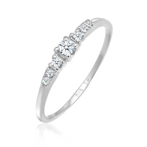 Elli Ringe - Ring Verlobungsring Diamanten (0.11 ct) 585 Weißgo - Gr. 58 MM - in Silber - für Damen Image