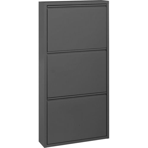 Schuhschrank HEINE HOME, grau (anthrazit), B:50cm H:103cm T:15cm, Stahl, Schränke