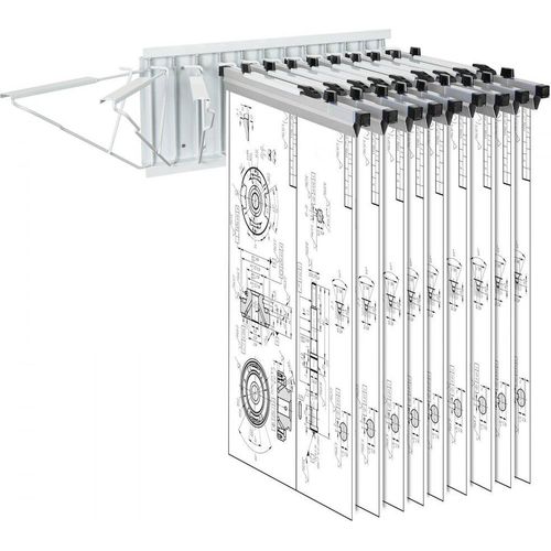 Wandhalterung für Blaupausen - 12 drehbare Halterungen - Blaupausenhalter für einfache Nutzung - vielseitig einsetzbar