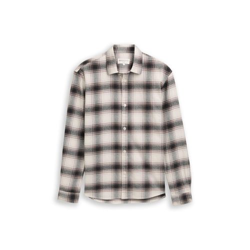 TOM TAILOR DENIM Herren Relaxed Fit Hemd mit Karomuster, weiß, Kariert, Gr. XL Image