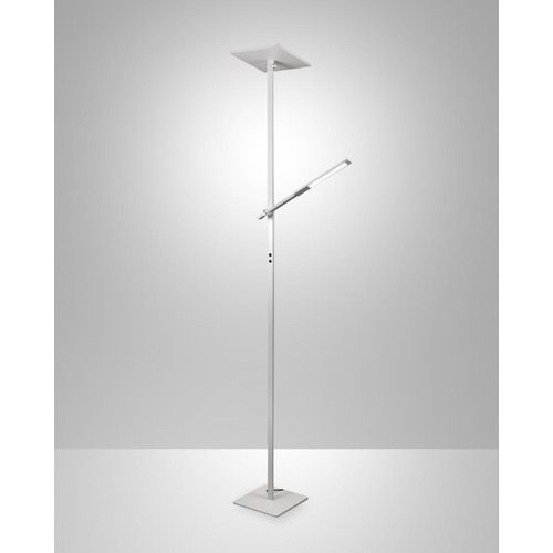 Ideal - Weiße LED-Stehleuchte aus Metall H.180 cm Fabas Luce - 2 Lichter mit 40 W und 8 W mit integrierter LED 3000 K