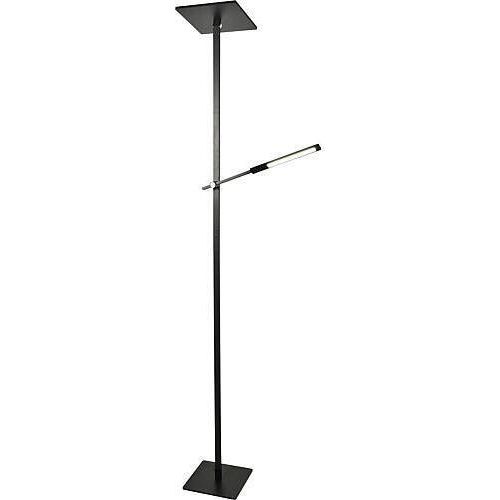 Ideal - Schwarze LED-Stehleuchte aus Metall H.180 cm Fabas Luce - 2 Lichter mit 40 W und 8 W mit integrierter LED 3000 K