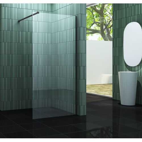 Duschwand SC mit schwarzen Anbauteilen in 110 x 200 cm