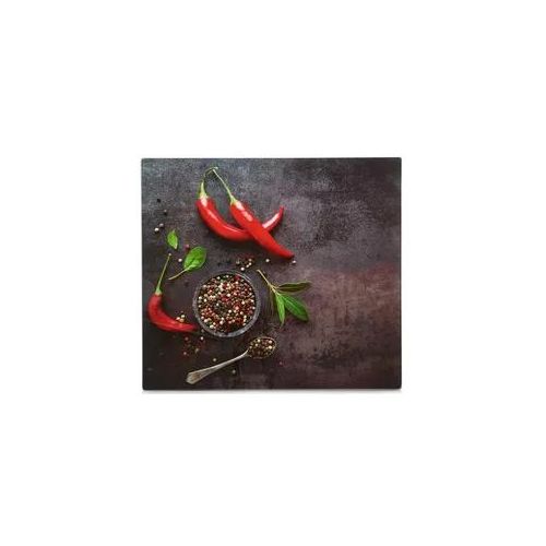 Schneide- und Abdeckplatte ZELLER PRESENT "Chilli", bunt, B:56cm L:50cm, Herdabdeckplatten, Silikonfüßen