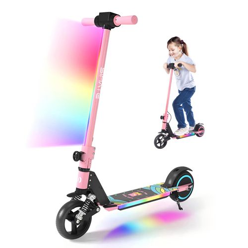 Elektroscooter Kinder 130W Motor 14Km/h Elektroroller LCD-Display E Scooter Für Kinder Und Jugendliche Bis 70kg Klappbar E Roller- Neu Rosa
