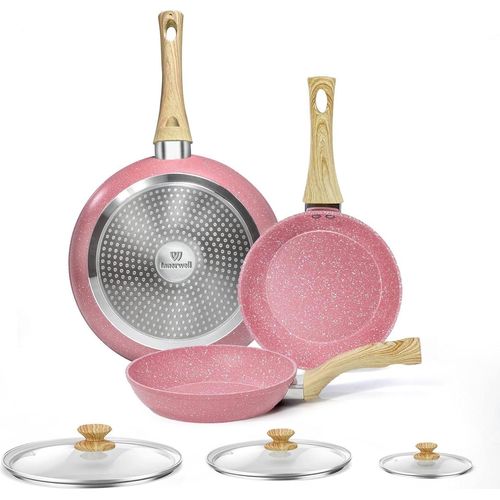 Rosa 6-teiliges Topfset - induktionsgeeignet - PFOA-frei