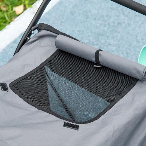 Hundenwagen für mittelgroße und große Hunde - Inklapbare Hunde-Buggy mit Netzfenstern und großen Rädern