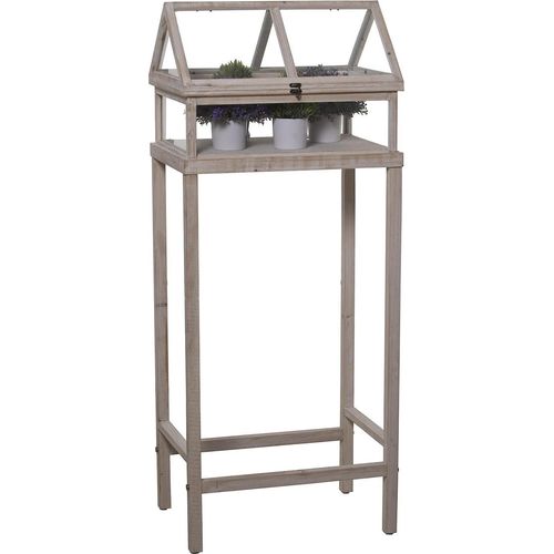 Gewächshaus aus Kiefernholz und Glas Decape 50 x 35 x 122 cm - weiß gebeizt