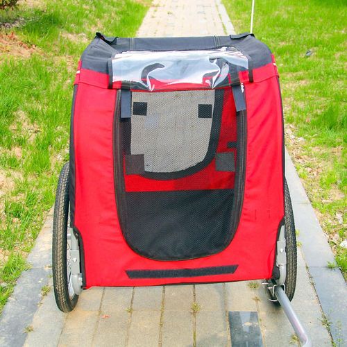 Hunde-Fahrradanhänger mit Sicherheitsvorrichtungen, Fliegengitter und Regenhaube