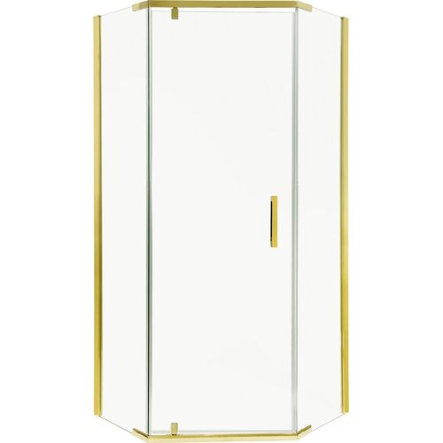 Kerra Duschkabine Kora 90, 6mm ESG Sicherheitsglas, gold Profile, transparent, mit KERRA PROTECT Schutzschicht