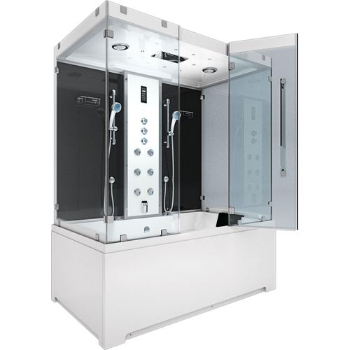 Kombination Badewanne Dusche K80-SW-TH-B-EA Duschtempel 180x100 cm OHNE Zusatzoption