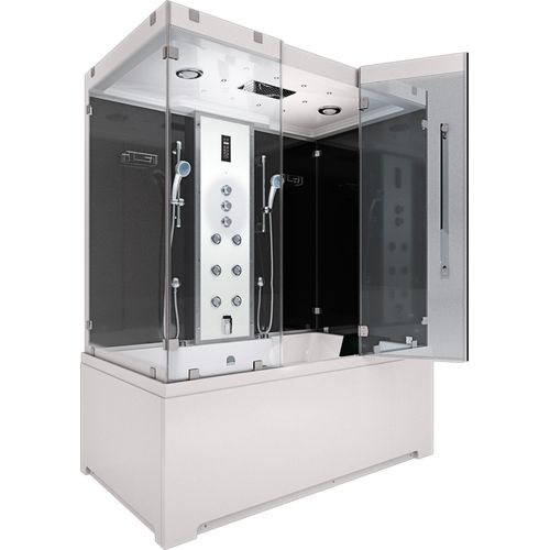 Kombination Badewanne Dusche K80-SW-TH-C-EA Duschtempel 180x100 cm OHNE Zusatzoption