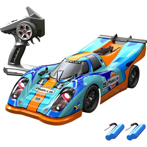 Ferngesteuertes Drift-Auto, Ferngesteuertes Auto 1/16, 2,4 GHz, 45 km/h, 4WD-Ferngesteuertes Rennauto in Originalgroesse mit buerstenlosem Motor, 2 Batterien