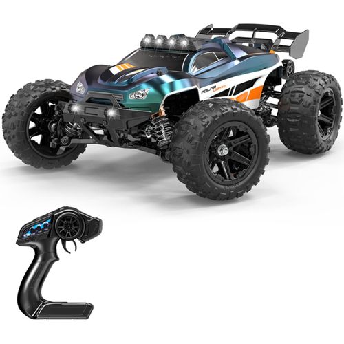 Ferngesteuertes Auto, wiederaufladbares 2,4-G-Elektrofahrzeug mit buerstenlosem Motor, 52 km/h Hochgeschwindigkeitsauto, Spielzeuggeschenk fuer Jungen, Maedchen und Kinder (Stil A, Blau)