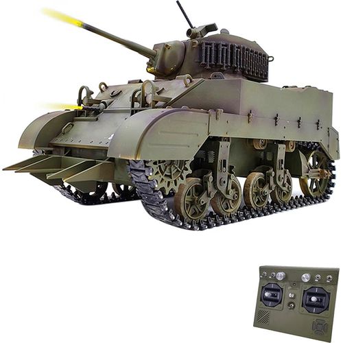 Ferngesteuerter Panzer 1/16 Ferngesteuertes Panzerspielzeug in Originalgroesse, simulierter Ton und Bewegung, 360-Grad-Drehung mit Dual Flow High Power Wave Box