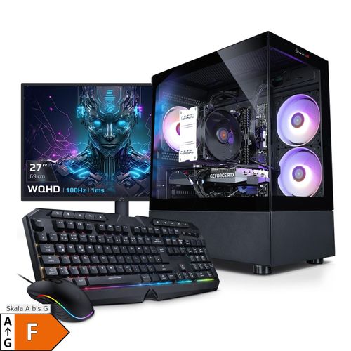 PC Set Gaming mit 27 Zoll TFT Invader XS VIII AMD Ryzen 7 8700F, 32GB DDR5, NVIDIA RTX 5070 12 GB, 1TB SSD, Windows 11