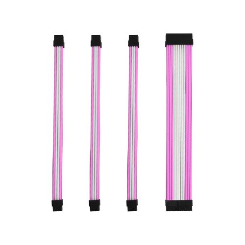 Kabel-Sleeve-Set - Pink/Weiß - ONE GAMING