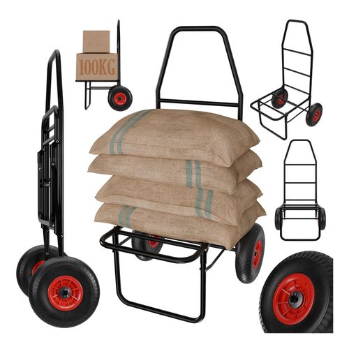 TroniTechnik® Anglerkarre Sackkarre klappbar, Transportkarre bis 100kg, Klappwagen - Luftreifen