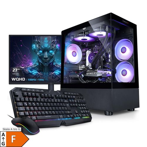 PC Set Gaming mit 27 Zoll TFT Invader XS 12 Intel Core i7-12700KF, 32GB DDR4, NVIDIA RTX 5060 8 GB, 1TB SSD, WLAN, Windows 11