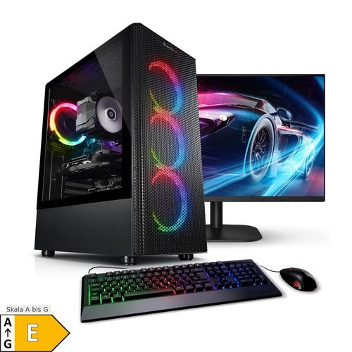 PC Set Gaming mit 23.8 Zoll TFT Lightning V AMD Ryzen 5 5500, 32GB DDR4, NVIDIA RTX 3050 8 GB, 2TB SSD, WLAN, Windows 11