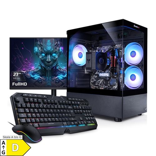 PC Set Gaming mit 27 Zoll TFT Invader XS VIII AMD Ryzen 7 8700G, 32GB DDR5, AMD Vega Grafik, 1TB SSD, Windows 11
