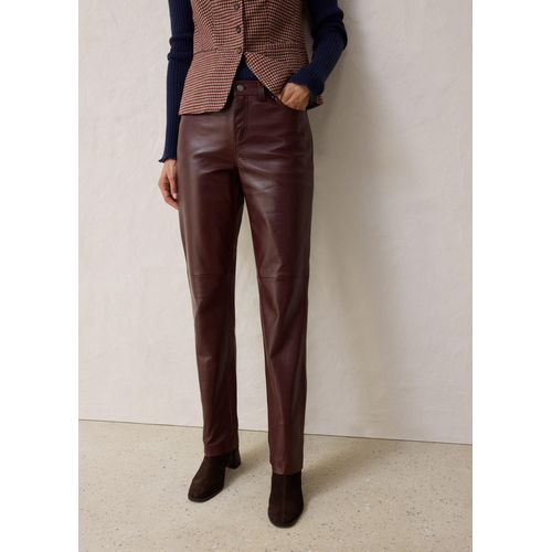 bonprix Lederhose aus Lammnappa, braun, Gr.50, grade geschnittene Hose im zeitlosen 5-Pocket Style aus weichem Leder, aus Nappaleder