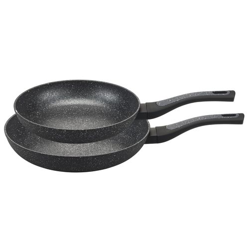 Pfannen-Set MY HOME "DELA", schwarz, Pfannen, mit rauer Oberfläche für ein besonderes Barterlebnis.