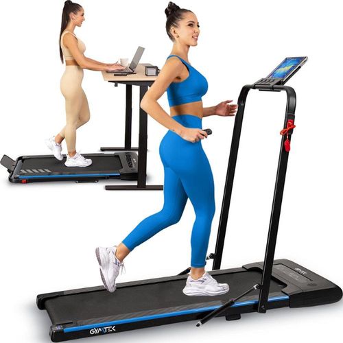Gymtek® Laufband für Zuhause, Walking Pad, Treadmill - bis 110 kg, 10 km/h - Klappbar, 6 Trainingsprogramme, LCD-Display - Fitness, Home Gym