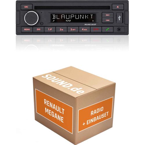 Autoradio Einbaupaket Blaupunkt Milano 200 BT passend für Renault Mégane 1 + Udate List | Bluetooth USB