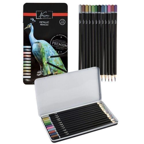 Creative Craft Group Crayons METALLIC 12 pcs in metal box