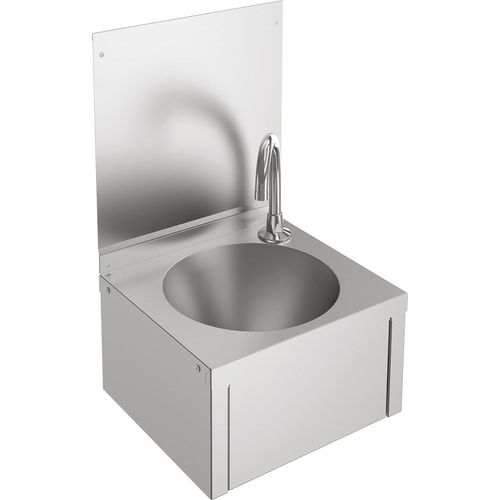 KWC AR Einzelwaschtisch, ANIMA, Edelstahl, 305x501x268 mm, Kniebetätigung