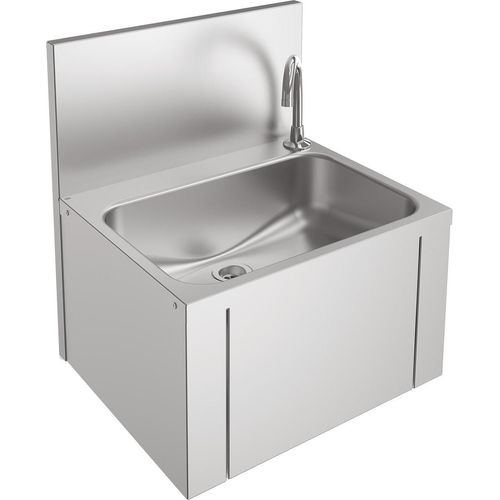 KWC AR Einzelwaschtisch, ANIMA, Edelstahl, 460x520x380 mm, Kniebetätigung