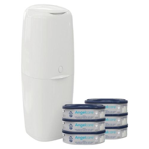 Angelcare Windeleimer , Weiss Hochglanz , Kunststoff , 29x45x25 cm , Pflegen, Wickeln, Windeleimer
